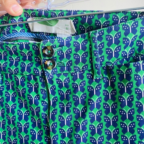 Anthropologie Green Blue Butterfly Print Trousers - Picture 7 of 9